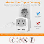 TESSAN Germany France Power Adapter, Type E F Plug Adaptor - Image 3