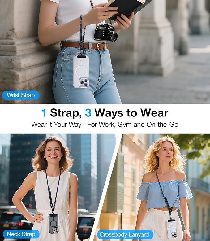 Phone Lanyard Crossbody, 3-in-1 Neck Strap& Wrist Strap, Adjustable Anti-Theft - Image 2