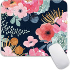 Square Mouse Pad Pink Flower, Personalized Premium-Textured Custom Mouse Mat by Armanza