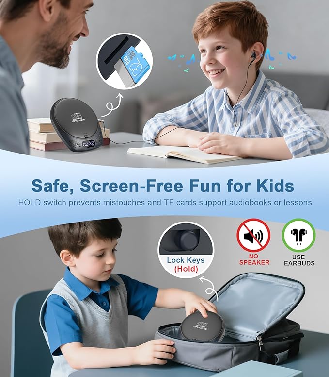 Portable CD Player with Headphones, Rechargeable CD Player - Image 7