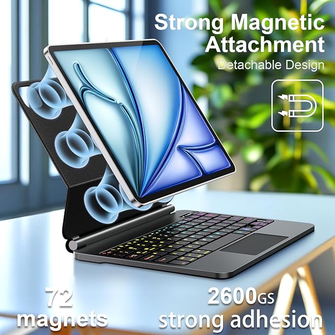 Keyboard Case for iPad Air 13 inch, iPad Pro 12.9 inch，Magic-Style Magnetic – - Image 3