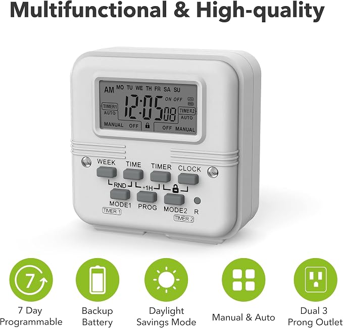 BN-LINK Digital Timer Outlet 7 Day Programmable Digital Outlet Timer - Image 7