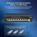 8 Port 2.5G PoE Switch Unmanaged, VIMIN 10x 2.5G Base-T PoE Switch, 2X 10G SFP - Image 5