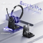 Wireless Headset with Mic for Work, Wireless Headphones with USB Dongle & - Image 4