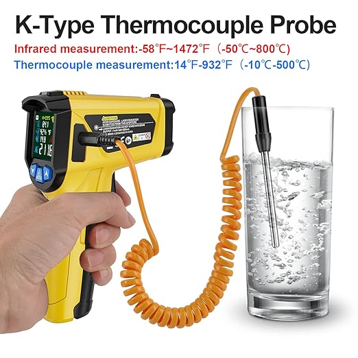 MESTEK Infrared Thermometer Temperature Gun, Non-Contact Digital Laser - Image 2