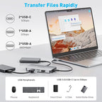 UANTIN USB C Docking Station Dual Monitor, 10-in-1 USB C to Dual HDMI Adapter - Image 5