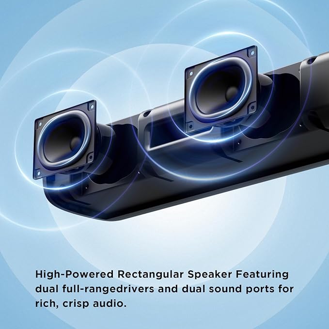MZEIBO Sound Bar, 50W for Smart TV Bluetooth 5.3 Speaker 17 Inch TV Speaker - Image 2