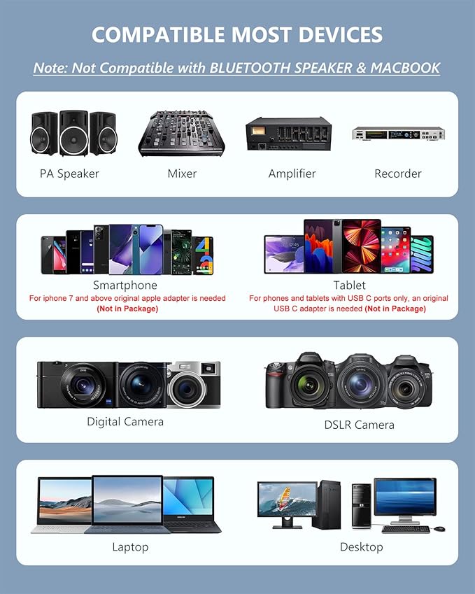 Wireless Microphone System Dual Transmitters Receiver Lavalier/Headset Mic Set - Image 2