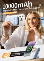 Magnetic Portable Charger, 10000mAh Wireless Power Bank - Image 2