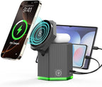 QFUP 5 in 1 Charging Station for Apple iPhone MagSafe Charger, Fast Wireless by QFUP