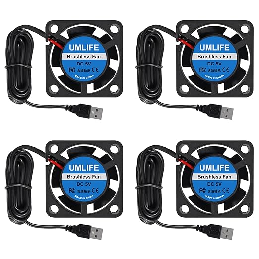 UMLIFE 4pcs USB 5V DC Fan 2510 Small 2 pin Cooling Cooler Computer 25mm X 10mm by UMLIFE