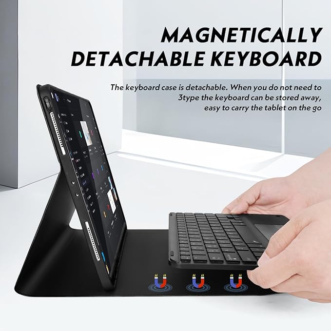 Keyboard Case for iPad Pro 12.9 Inch 2017/2015, 7 Color Backlit, Detachable - Image 2