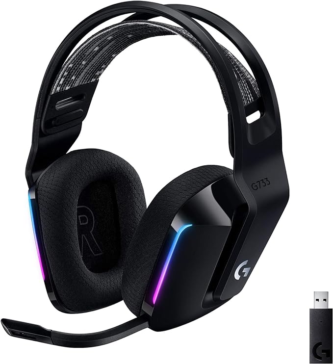 Logitech G733 Lightspeed Wireless Gaming Headset, Suspension Headband, by LogitechG