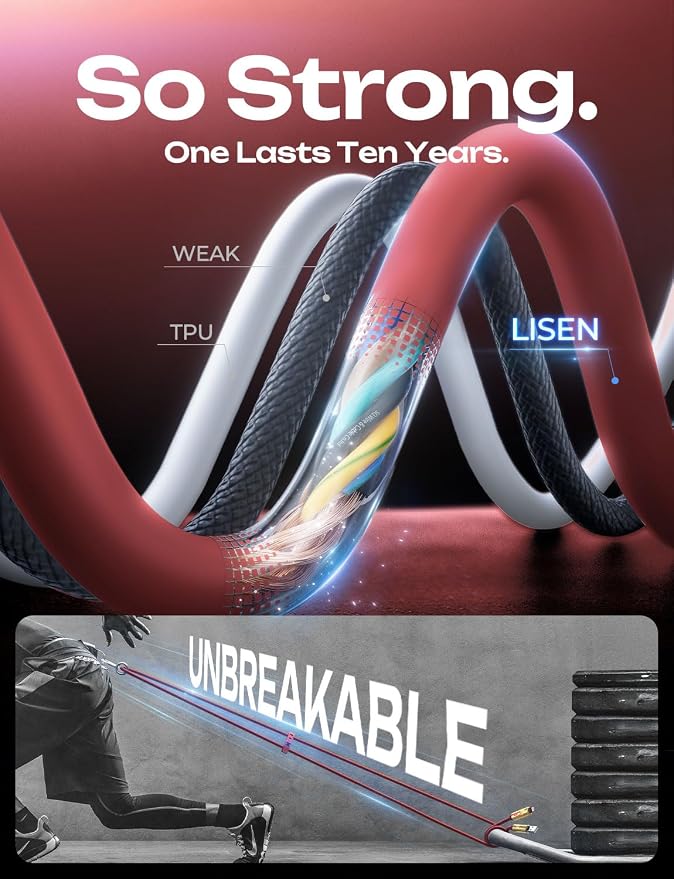 LISEN 240W Chubby USB C to USB C, 4 in 1 Charging Cable - Image 5