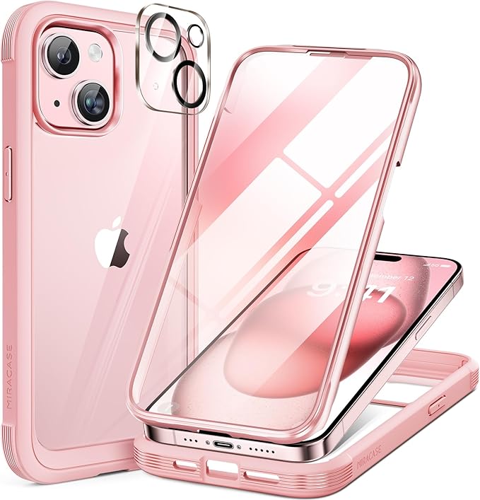 Miracase Glass Series Designed for iPhone 15 Plus Case 6.7', Full-Body Military by Miracase