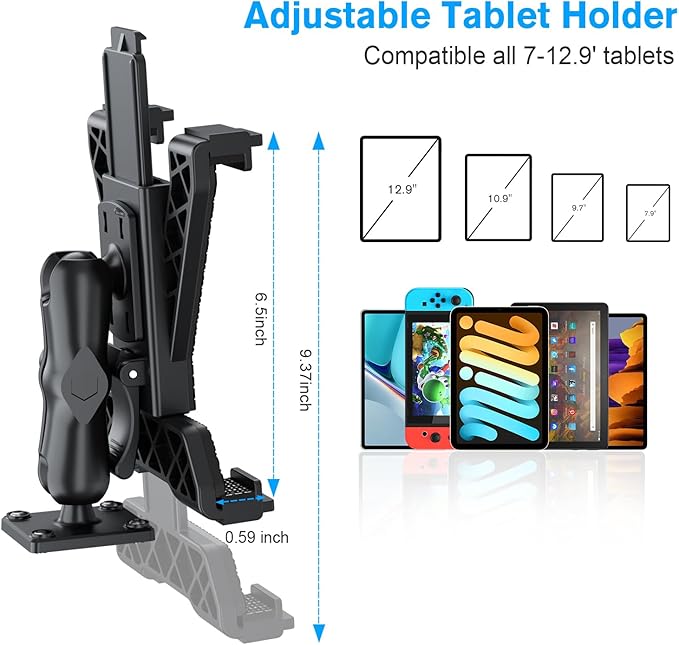 PLDHPRO Tablet Holder for Truck Heavy Duty Drill Base iPad Car Mount Stand for - Image 4