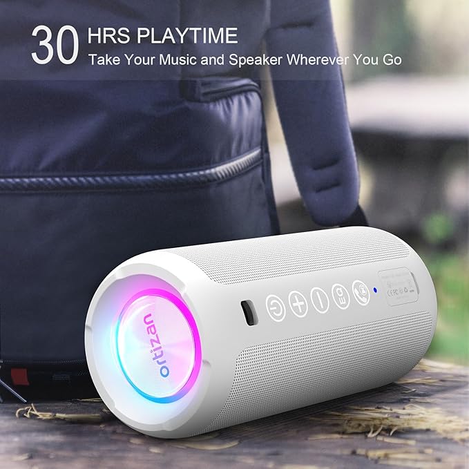 Ortizan Portable Bluetooth Speaker: IPX7 Waterproof, 24W Loud Sound, Deep Bass - Image 4