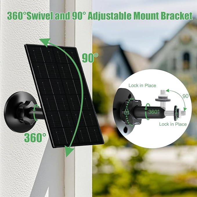 Zivif 4W Solar Panel for Security Camera, Solar Panel Charger - Image 6