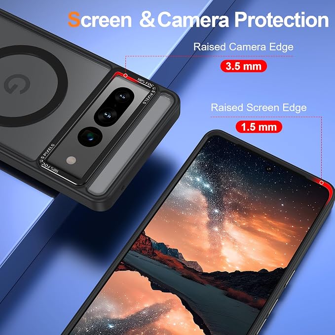 Magnetic for Google Pixel 7 Pro Case, Shockproof Slim Translucent Matte - Image 3