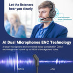 Headset with Microphone for PC, USB Computer Headsets AI-Powered Environmental - Image 2