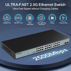 SODOLA 24 Port 2.5Gb Umanaged Switch, 24X2.5G Base-T Ports, 2X10G SFP, 160Gbps - Image 3