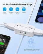 TROND 360° Rotating Flat Plug Power Strip, 5FT Extension Cord - Image 3