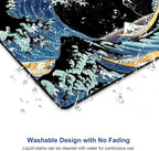 Japanese Sea Wave Mouse Pad, Square Mouse Mat Waterproof Non-Slip Rubber Base - Image 4