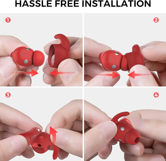 AhaStyle 3 Pairs Beats Studio Buds Ear Hooks Anti-Slip Ear Covers Silicone - Image 4
