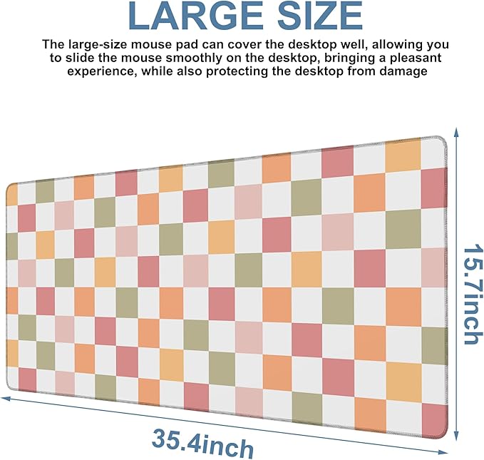 Gaming Desk Pad Large Extra Length Multicolored Chess Board Mouse Pad Keyboard - Image 3