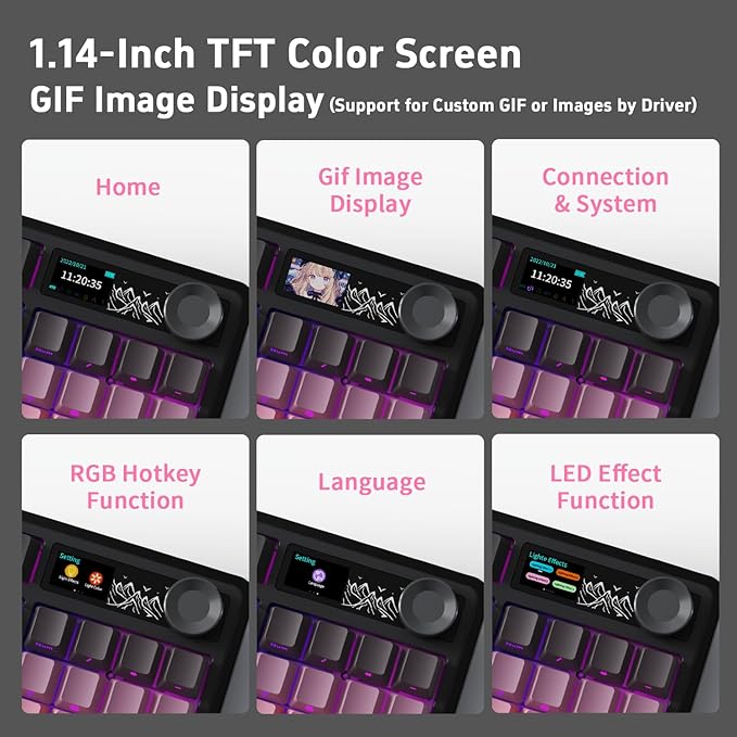 NACODEX Ajazz AK980 Pink Gaming Machanical Keyboard Gift Switch Full Size RGB - Image 7