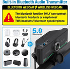 1080P Webcam with Microphone for Desktop, Computer Webcam Connect Bluetooth - Image 3