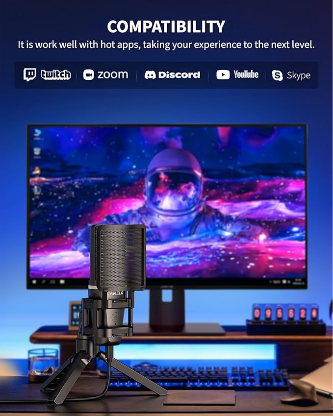 USB Gaming Microphone, Computer Recording Condenser Mic - Image 7