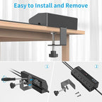 Desk Clamp Power Strip with 40W Fast Charging Station, JXGUCAT Removable Desk - Image 8