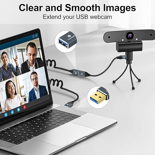 Coiled USB Extension Cable, 5Gbps Retractable USB A Male to Female Data - Image 3