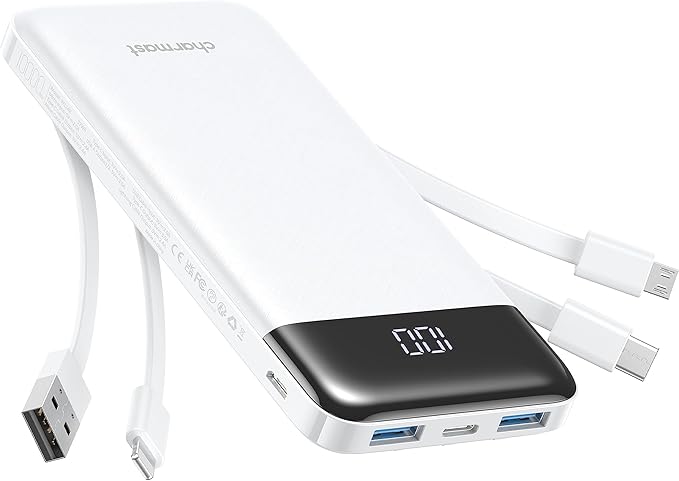 Charmast Portable Charger with Built in Cables, Power Bank with Cords Wires by Charmast