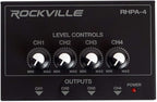 Rockville RHPA4 4-Channel Headphone Amplifier, Stereo/Mono Switch, Dual 1/4" by Rockville