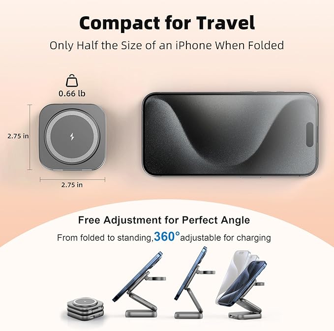5-in-1 Wireless Charger for MagSafe, AC ISLAND Portable Travel Charging Station - Image 7