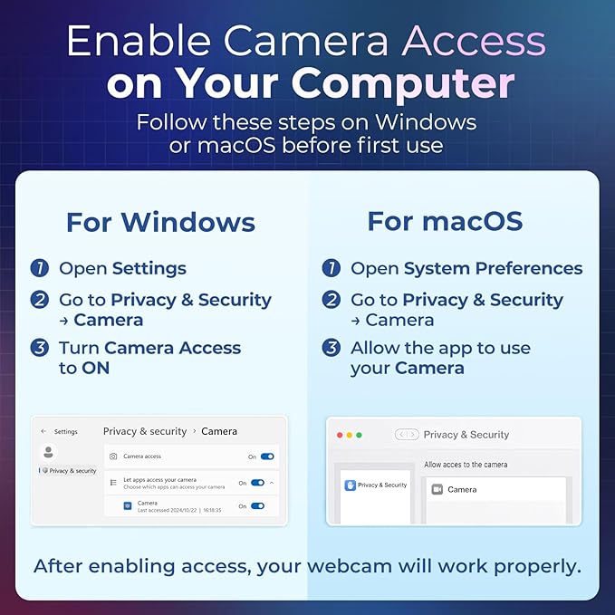 2K Webcam for PC with Microphone & Light & Privacy Cover, Web Camera for - Image 6
