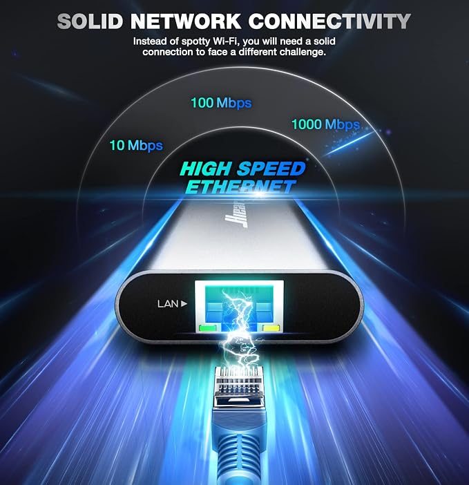 Hiearcool USB C Hub Ethernet, 4K@60 USB-C to HDMI Hub, 8in1 Multi-Port USBC - Image 3