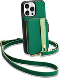 LAMEEKU for iPhone 15 Pro Max Wallet Case, Zipper Leather Card Slots Crossbody by LAMEEKU