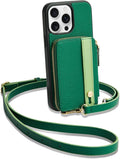 LAMEEKU for iPhone 15 Pro Wallet Case, Zipper Leather Card Slots Crossbody by LAMEEKU