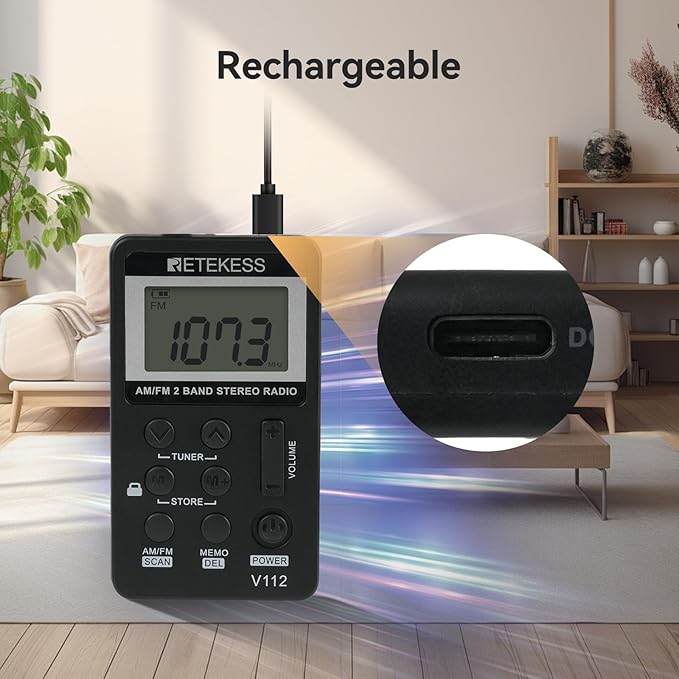 Retekess V112 AM FM Pocket Radio, Digital Radio - Image 6