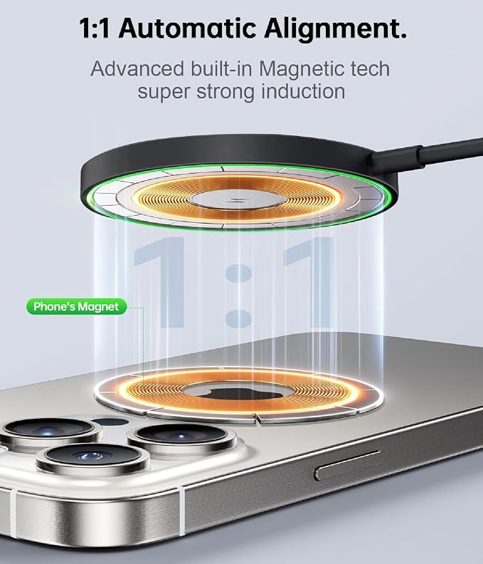 Magnetic Wireless Charger for iPhone 16/16 Pro/16 Plus/16 Pro Max, FDGAO 2 in 1 - Image 4