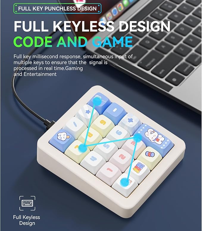 Adventurers K812 Wired Mechanical Numeric Keypad, 19-Key Hot-Swappable RGB - Image 7