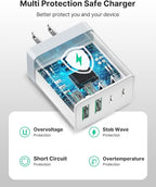 USB C Wall Charger Block 3-Pack, Aiminu 40W 4-Port PD Power Delivery Fast Type - Image 4