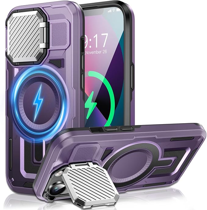 Camera Stand Case for iPhone 13/14, 2024 Version Military Grade Protective Soft by Unknown
