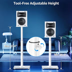 MOUNTUP Universal Speaker Stands Pair 28.3" to 37.4" Height Adjustable Floor - Image 5