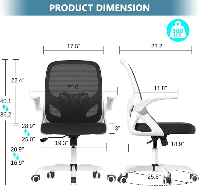 Home Desk Chair with Back Supportive Lumbar Support, Breathable Double Mesh - Image 2