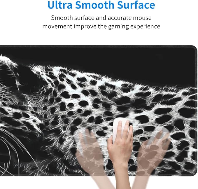 Black and White Gaming Mouse Pad 31.5 x 11.8 Inch Extended Large Mouse Pad - Image 8