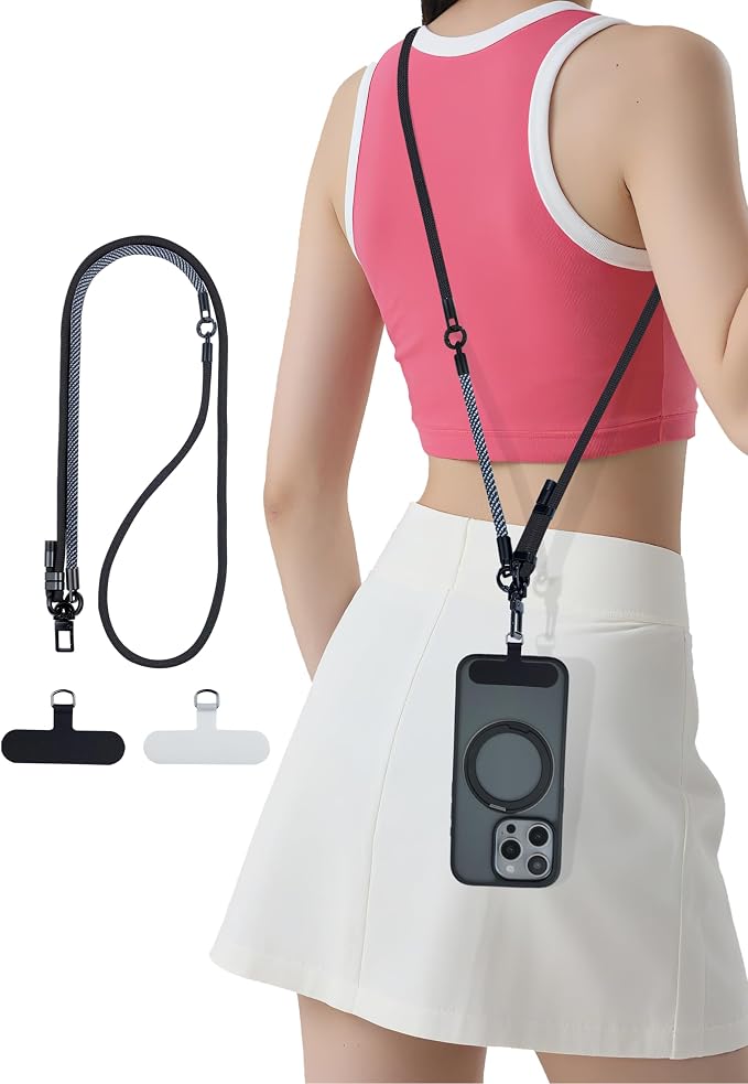 Phone Lanyard Crossbody, 3-in-1 Neck Strap& Wrist Strap, Adjustable Anti-Theft by KuakeCase